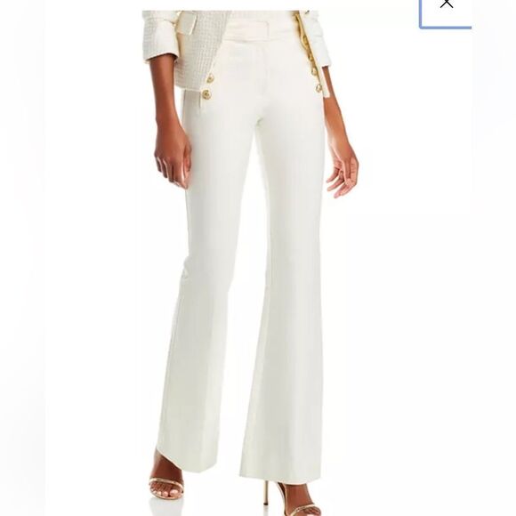 $365 Derek Lam 10 Crosby white gold button flare pants New - Picture 2 of 11
